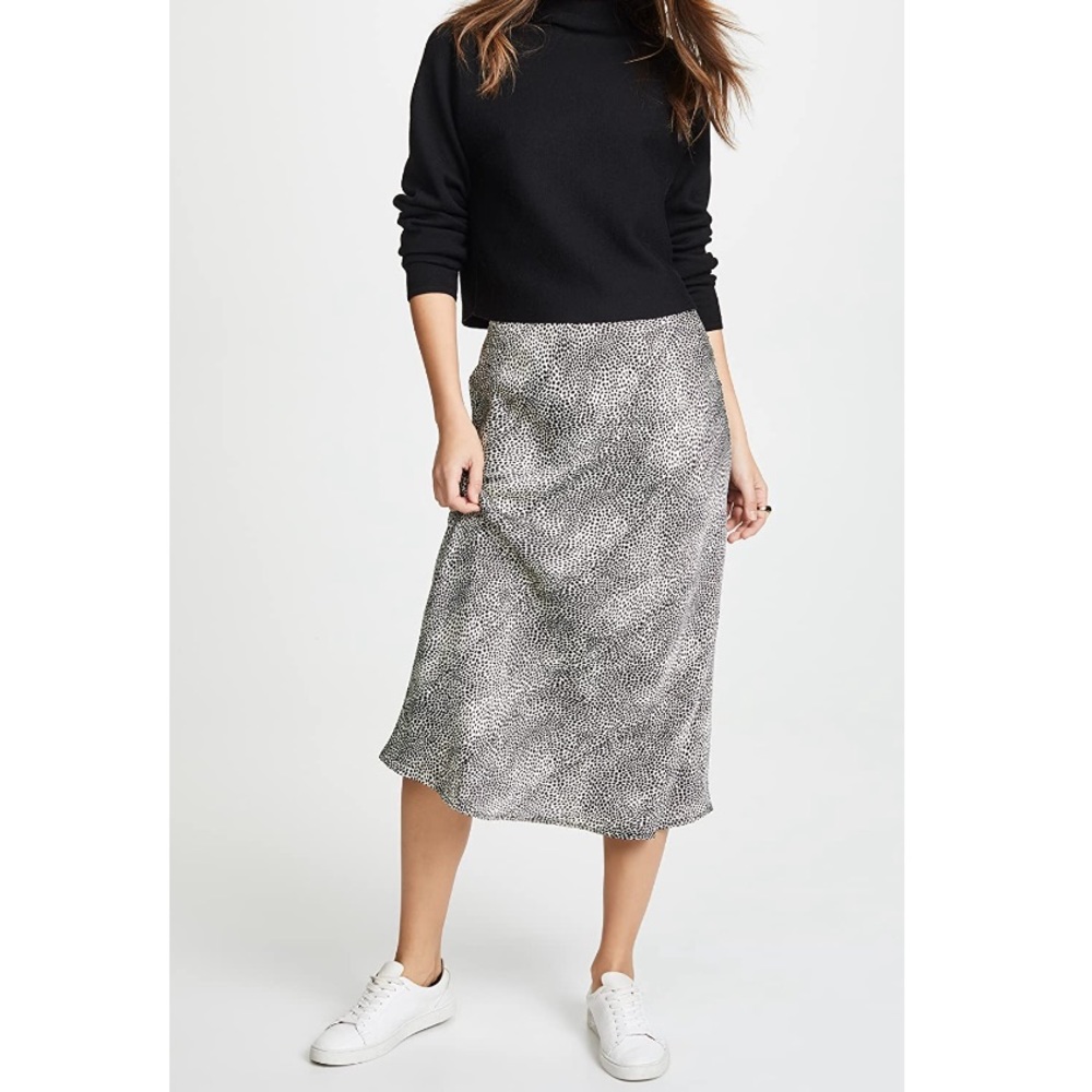 re:named Leopard Midi Skirt- Size L NWT